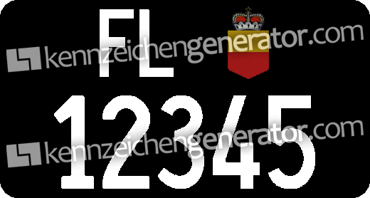 Kontrollschild Motorwagen Liechtenstein